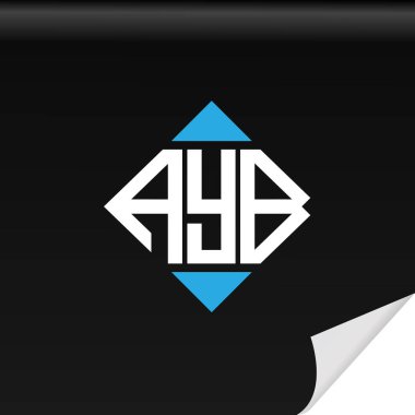 Vektör grafikli AYB harf logosu yaratıcı tasarımı.