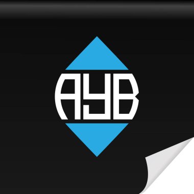 Vektör grafikli AYB harf logosu yaratıcı tasarımı.