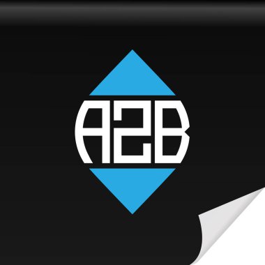 Vektör grafikli AZB harf logosu yaratıcı tasarımı.