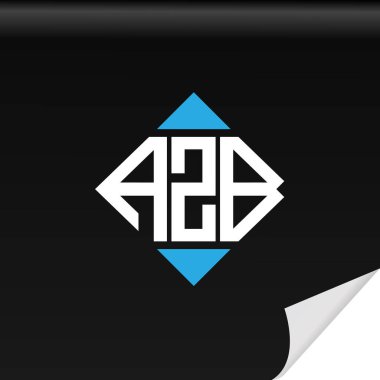 Vektör grafikli AZB harf logosu yaratıcı tasarımı.