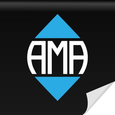 Vektör grafikli AMA harflerin baş harfleri logo tasarımı