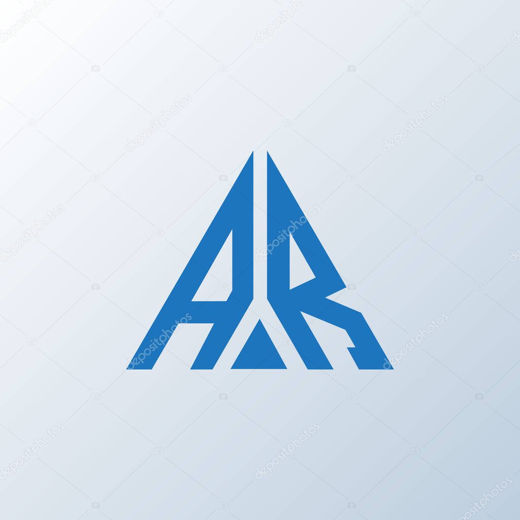 AR letter logo creative design. AR unique design.