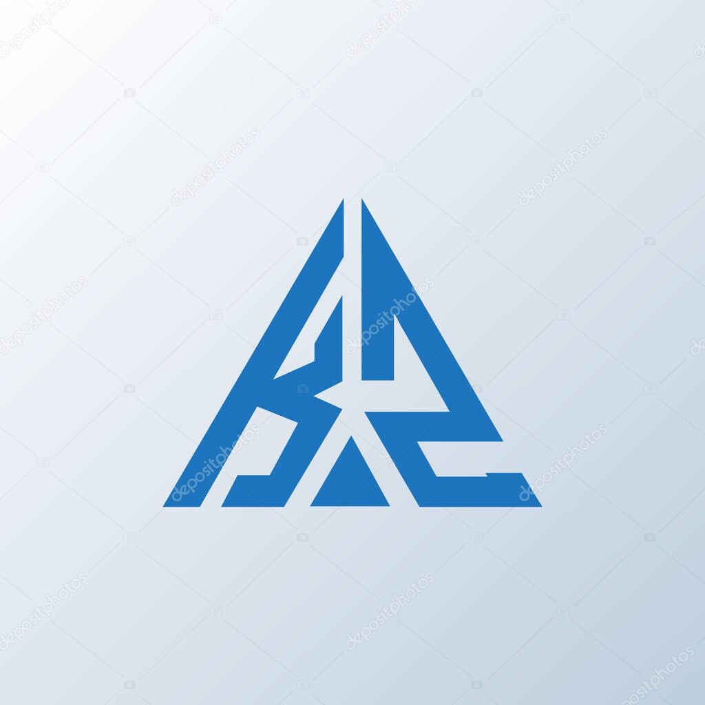 KZ letter logo creative design. KZ unique design.
