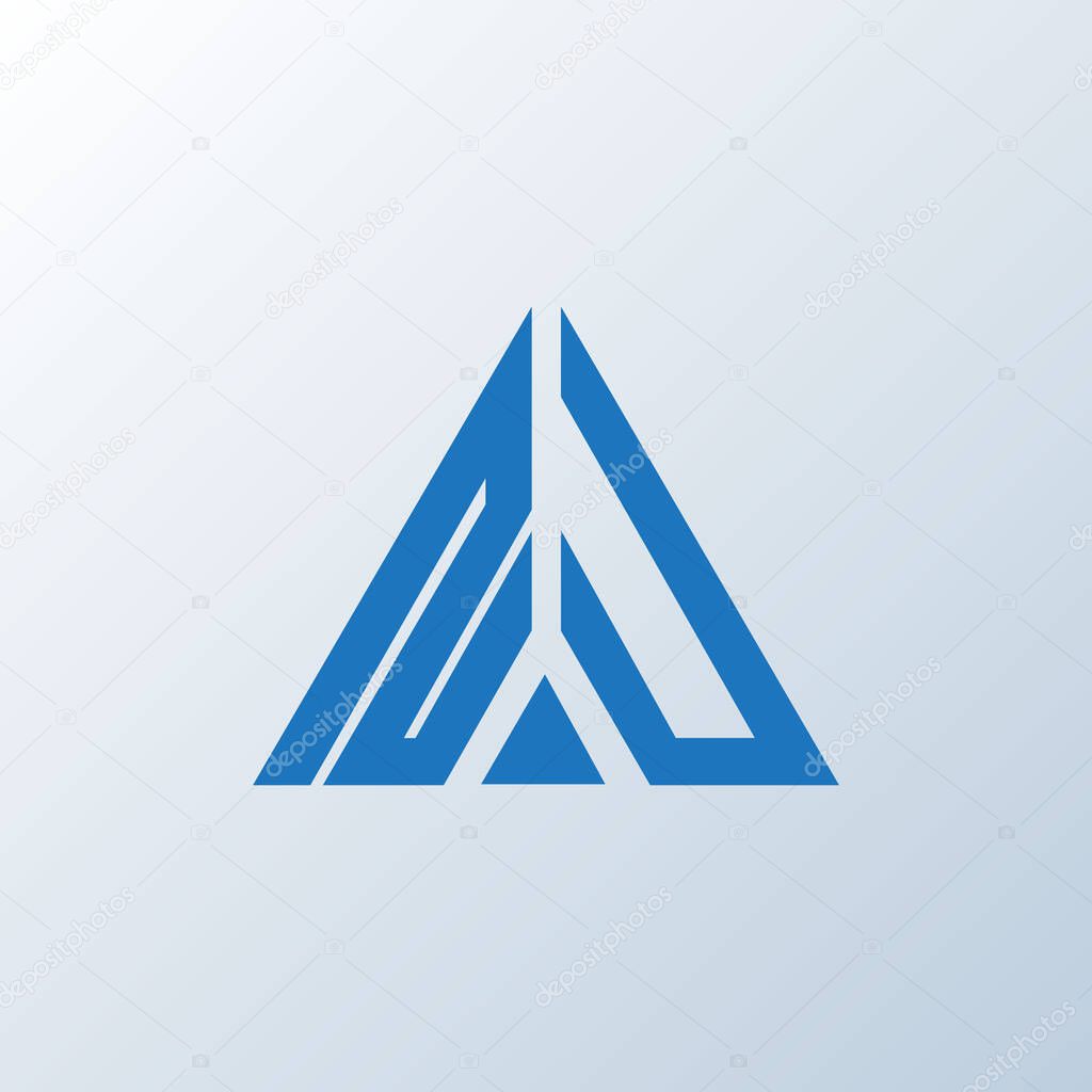 NU letter logo creative design. NU unique design.