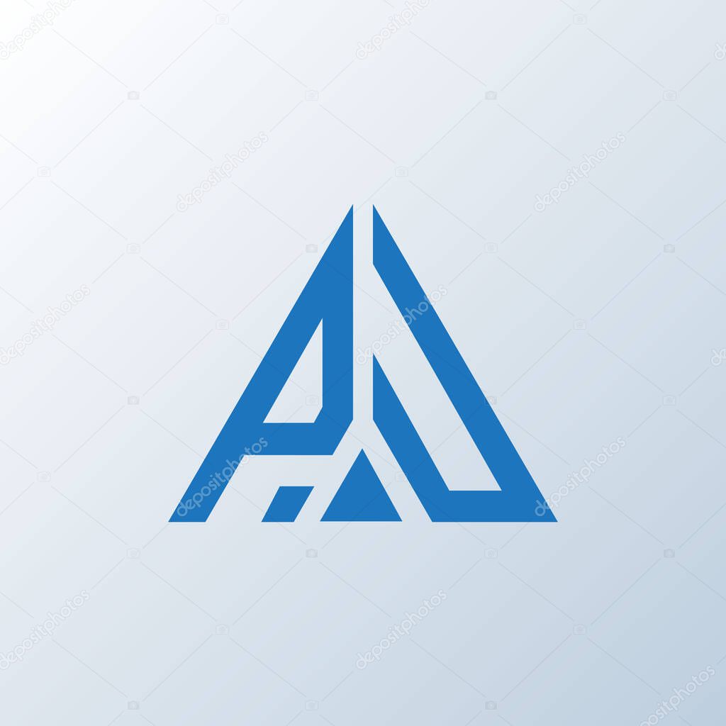 PU letter logo creative design. PU unique design.
