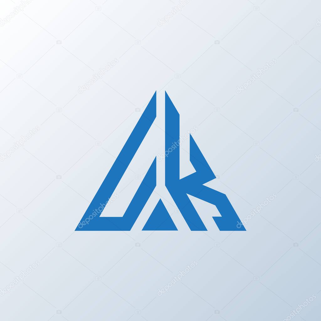 UK letter logo creative design. UK unique design.