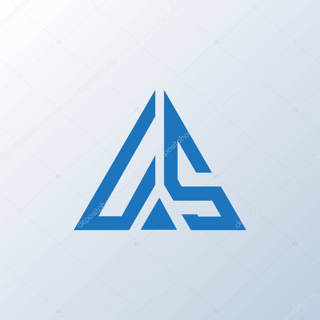 US letter logo creative design. US unique design.