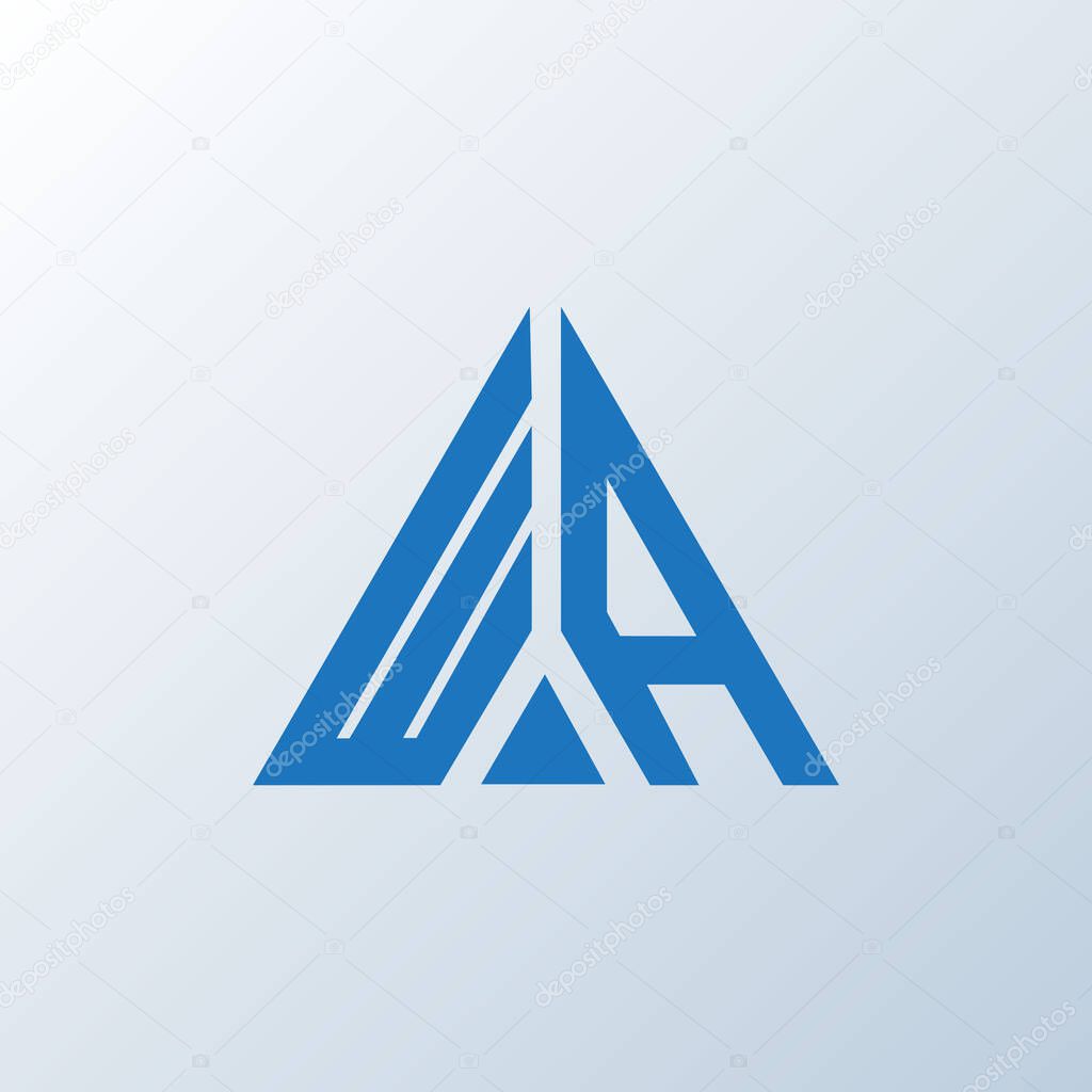 WA letter logo creative design. WA unique design.
