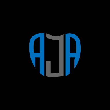 AJA mektup logosu yaratıcı tasarımı. AJA benzersiz tasarım.