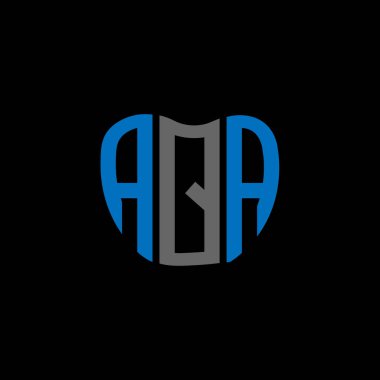 AQA mektup logosu yaratıcı tasarımı. AQA benzersiz tasarım.