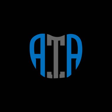 ATA mektup logosu yaratıcı tasarımı. ATA benzersiz tasarım.