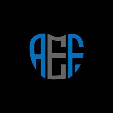 AEF mektup logosu yaratıcı tasarımı. AEF benzersiz tasarım.