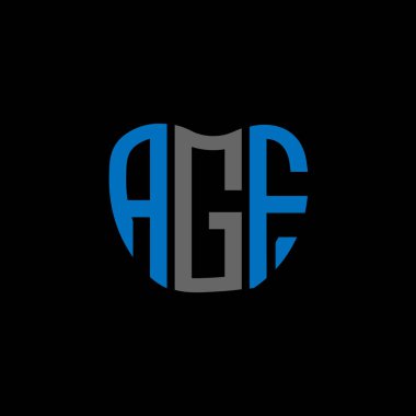 AGF mektup logosu yaratıcı tasarım. AGF benzersiz tasarım.