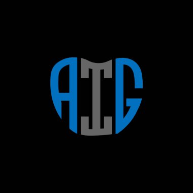 AIG harf logosu yaratıcı tasarımı. AIG benzersiz tasarım.