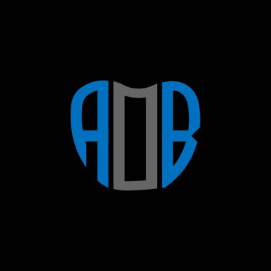 AOB harfli yaratıcı logo tasarımı. AOB benzersiz tasarım.