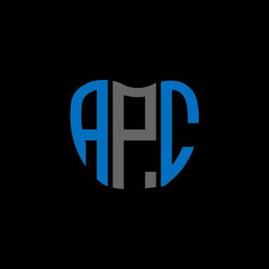 APC mektup logosu yaratıcı tasarım. APC benzersiz tasarım.