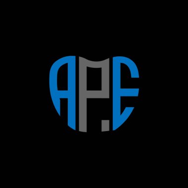 APE mektup logosu yaratıcı tasarım. APE benzersiz tasarım.