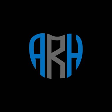 ARH harf logosu yaratıcı tasarımı. ARH benzersiz tasarım.
