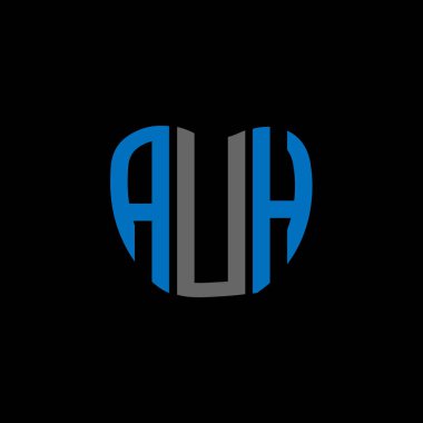 AUH mektup logosu yaratıcı tasarım. AUH benzersiz tasarım.