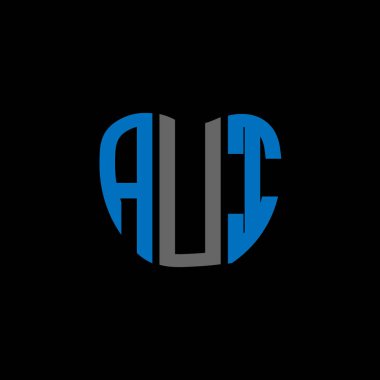 AUI harf logosu yaratıcı tasarımı. AUI benzersiz tasarım.