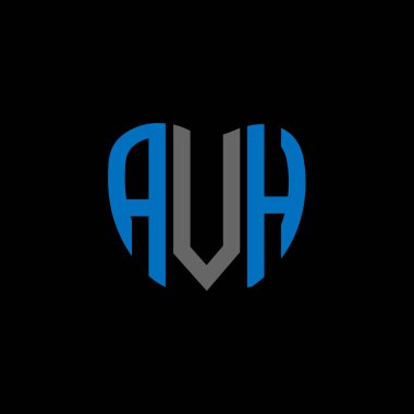 AVH harf logosu yaratıcı tasarımı. AVH benzersiz tasarım.