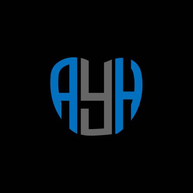 AYH harf logosu yaratıcı tasarımı. AYH benzersiz tasarım.