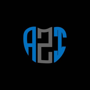 AZI harf logosu yaratıcı tasarımı. AZI benzersiz tasarım.