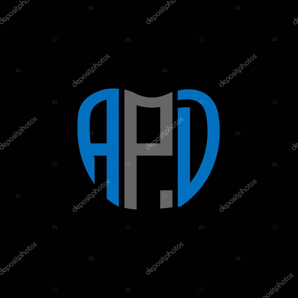APD letter logo creative design. APD unique design.