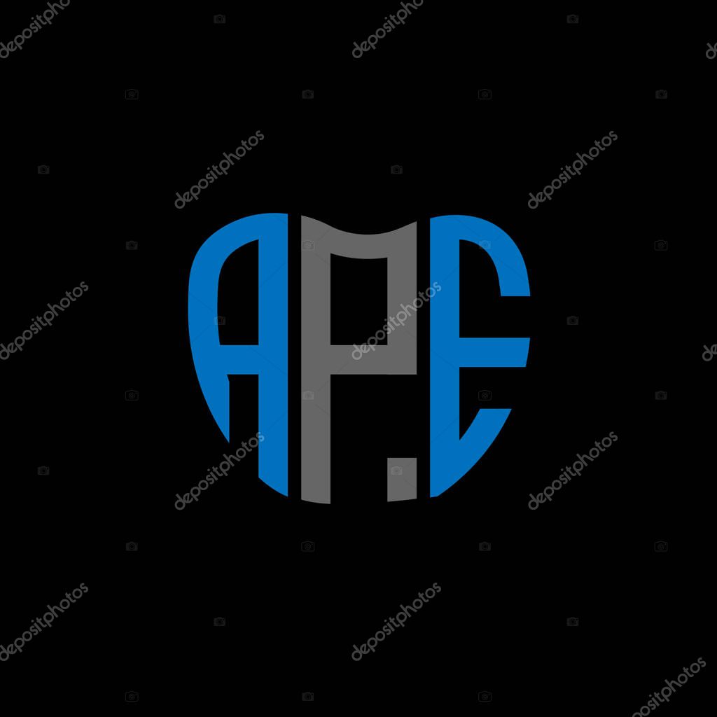 APE letter logo creative design. APE unique design.