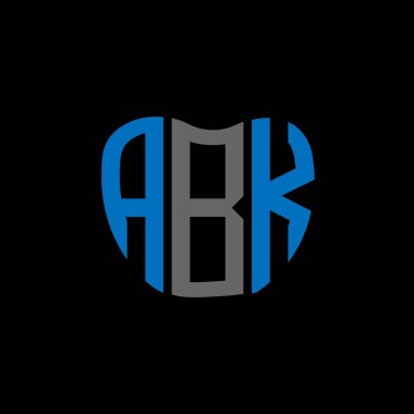 ABK mektup logosu yaratıcı tasarım. ABK benzersiz tasarım.