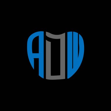 ADW harf logosu yaratıcı tasarım. ADW benzersiz tasarım.