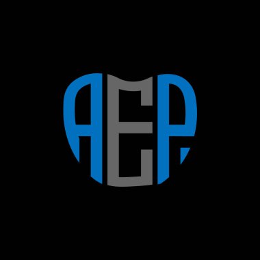 AEP harf logosu yaratıcı tasarımı. AEP benzersiz tasarım.