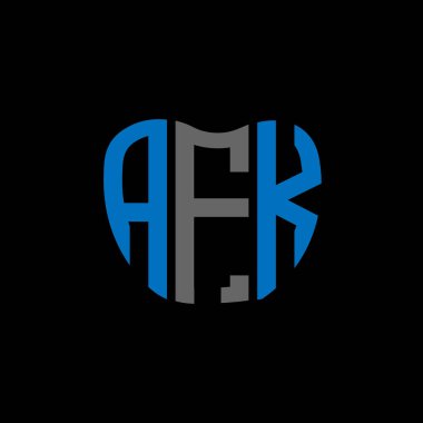 AFK mektup logosu yaratıcı tasarımı. AFK benzersiz tasarım.