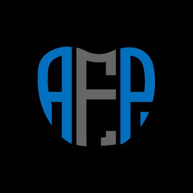 AFP mektup logosu yaratıcı tasarımı. AFP eşsiz tasarımı.