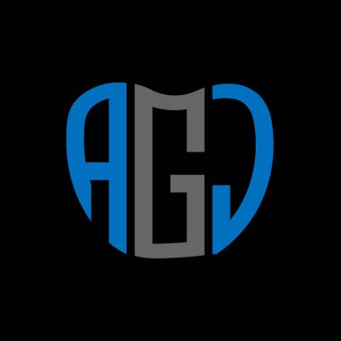 AGJ harf logosu yaratıcı tasarımı. AGJ benzersiz tasarım.