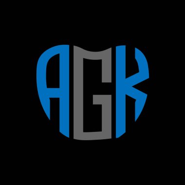 AGK mektup logosu yaratıcı tasarımı. AGK benzersiz tasarım.