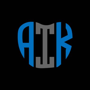 AIK mektup logosu yaratıcı tasarımı. AIK benzersiz tasarım.