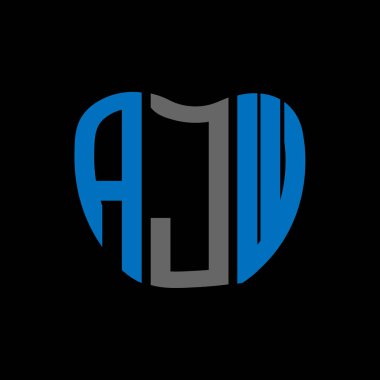 AJW harf logosu yaratıcı tasarımı. AJW benzersiz tasarım.