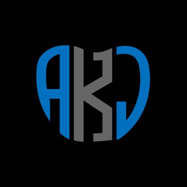 AKJ harf logosu yaratıcı tasarım. AKJ benzersiz tasarım.