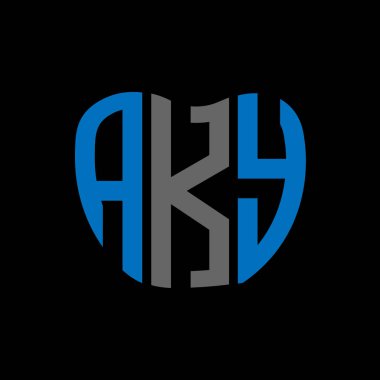 AKY mektup logosu yaratıcı tasarım. AKY benzersiz tasarım.