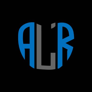 ALR harf logosu yaratıcı tasarım. ALR benzersiz tasarım.