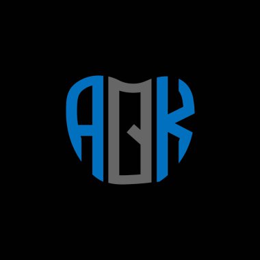 AQK harf logosu yaratıcı tasarımı. AQK benzersiz tasarım.