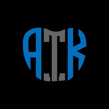 ATK harf logosu yaratıcı tasarımı. ATK benzersiz tasarım.