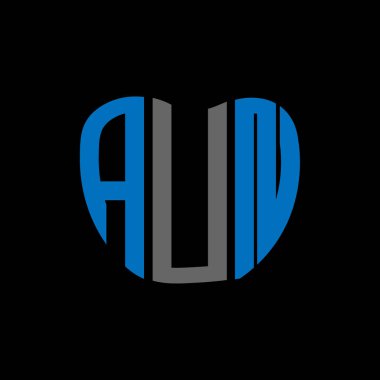 AUN mektup logosu yaratıcı tasarım. AUN benzersiz tasarımı.