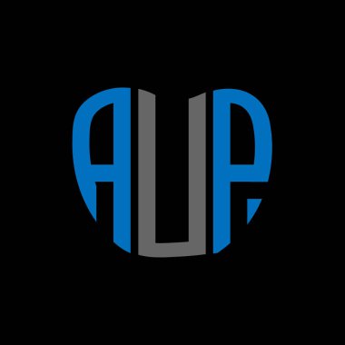 AUP mektup logosu yaratıcı tasarımı. AUP benzersiz tasarım.