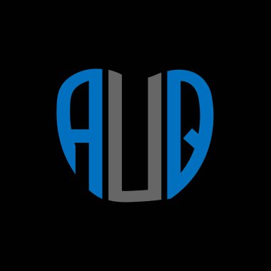 AUQ harf logosu yaratıcı tasarımı. AUQ benzersiz tasarım.