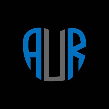AUR mektup logosu yaratıcı tasarım. AUR benzersiz tasarım.