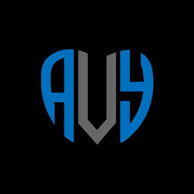 AVY harf logosu yaratıcı tasarımı. AVY benzersiz tasarım.