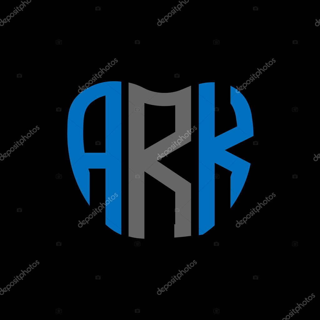 ARK letter logo creative design. ARK unique design.