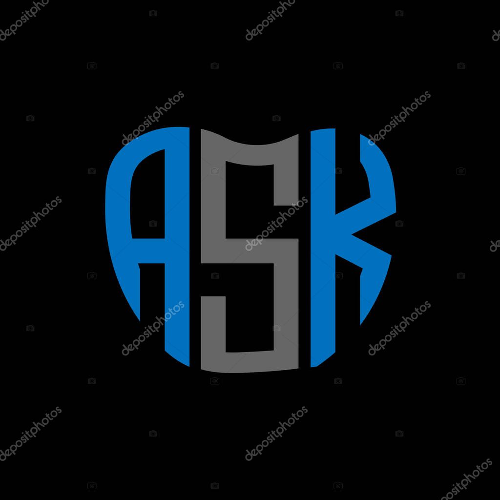 ASK letter logo creative design. ASK unique design.
